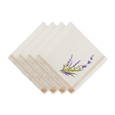 DII Lavender Fields Tabletop Collection Cotton Woven, Napkin Set, 20x20, 4 Count