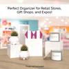 6 Pack Acrylic Display Riser Boxes White 3 Piece Retail Product Riser with Hollow Bottom 4", 5", 6" High Nesting Bins One Open Side Merchandise Storage Box POP Showcase by Marketing Holders view 3