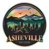 Asheville North Carolina Holographic Souvenir Vinyl Decal Sticker 8 Inch Design C view 1