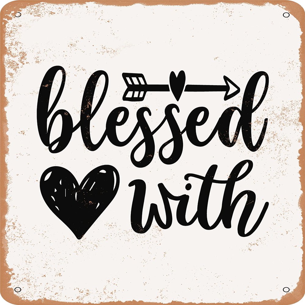 10 x 14 METAL SIGN - Blessed Wift - Vintage Rusty Look
