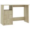 Desk with Drawers Sonoma,Computer Desk,Study Table,Vanity Table,Bedrooms Desks,with 3 Drawers and an Open Compartment,for Bedroom, Study, Office, Apartment,Oak 43.3"x19.7"x29.9" Engineered Wood view 3