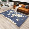 RAKUTE The World Map Blue Kids Rugs, Cartoon Animals 3D Printed Decor Doormat, Non-Slip Backing Rubber Crystal Velvet for Game Room Bedroom Living Room Lounge Nursery, 5ft x 8ft view 4
