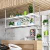 DMCHENGMA Kitchen Shelf Ceiling Shelf Bracket Stainless Steel 304 Large Plate Rack Pot Holder Dinning Room Kitchen Storage Racks (Size : 120x35x80cm) view 2