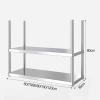 DMCHENGMA Silver Ceiling Shelf Holder Kitchen Shelves, 304 Stainless Steel Pot Holder Plates Racks, Dining Room Kitchen Storage Decoration Display Stand (Size : 90x35x80cm) view 2