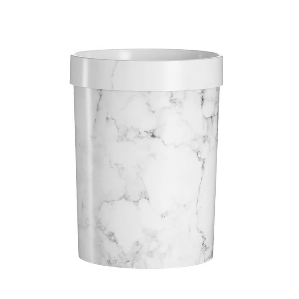 DYPASA Garbage Can Plastic Trash Can Marble Pattern Office Bathroom Kitchen Trash Bin Living Room Bedroom Waste Bin Without Lid European Style Wastepaper Basket (Color : Gold)