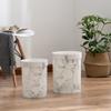 DYPASA Garbage Can Plastic Trash Can Marble Pattern Office Bathroom Kitchen Trash Bin Living Room Bedroom Waste Bin Without Lid European Style Wastepaper Basket (Color : Gold) view 3