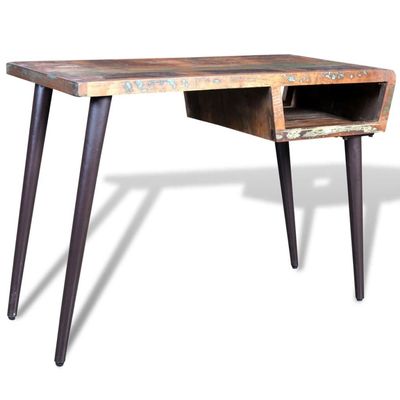 WEHUOSIF Reclaimed Wood Desk with Iron Legs,Computer Desk,Wood Desk,Corridor Table,Farmhouse Desk,Kitchen Table,Vintage Style,Bedroom Table, for Bedroom, Study, Office,Kitchen,