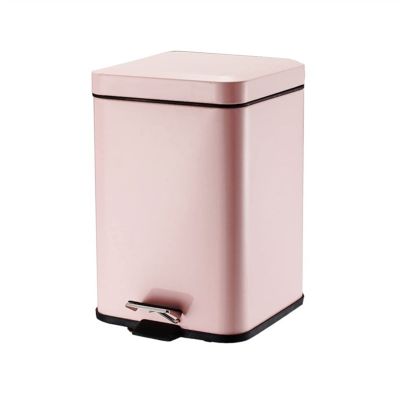 DYPASA Garbage Can 6L/12L Foot-Operated Trash Can High-Grade Stainless Steel Mute with Lid Garbage Storage Bin Living Room Kitchen Available Wastepaper Basket (Color : Gray, Size : 6L)