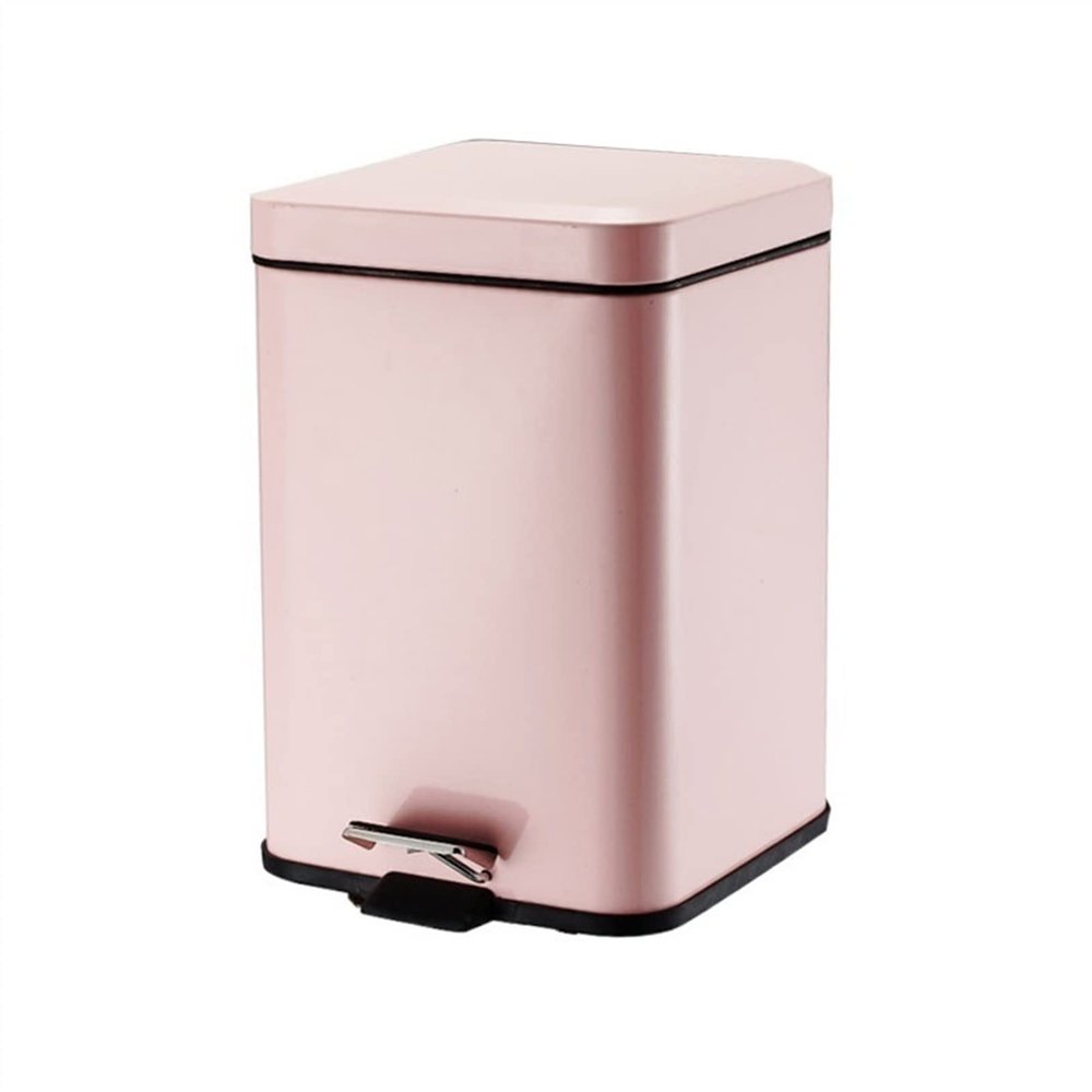 DYPASA Garbage Can 6L/12L Foot-Operated Trash Can High-Grade Stainless Steel Mute with Lid Garbage Storage Bin Living Room Kitchen Available Wastepaper Basket (Color : Gray, Size : 6L)