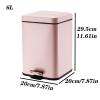 DYPASA Garbage Can 6L/12L Foot-Operated Trash Can High-Grade Stainless Steel Mute with Lid Garbage Storage Bin Living Room Kitchen Available Wastepaper Basket (Color : Gray, Size : 6L) view 2