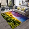 RAKUTE Sunflower Flower Field Kids Rugs, 3D Printed Decor Doormat, Non-Slip Backing Rubber Crystal Velvet for Game Room Bedroom Living Room Lounge Nursery, 4ft x 5ft view 3