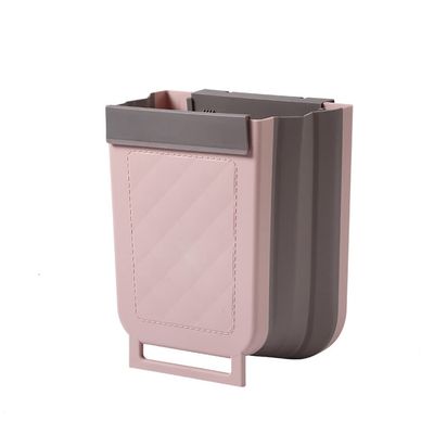 DYPASA Garbage Can Collapsible Trash Can, 10L Wall Mounted Plastic Folding Waste Bin Hanging Garbage Can for Kitchen Canbinet Office Car Bathroom Wastepaper Basket (Color : Gray)
