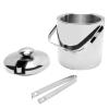 1.3L Large Capacity Ice Bucket with Lid, Stainless Steel Insulation Bucket with Ice Tongs, Container Bucket with Handle for Party KTV, Bar Accessories, Chilled Beer Champagne view 2