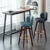 KAMPCO Counter Height Swivel Bar Stools Set of 2, Farmhouse Bar Chairs with Back and Wood Legs, Faux Leather High Stools for Kitchen Island, Home Bar, Pub, Dining Room view 2