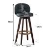 KAMPCO Counter Height Swivel Bar Stools Set of 2, Farmhouse Bar Chairs with Back and Wood Legs, Faux Leather High Stools for Kitchen Island, Home Bar, Pub, Dining Room view 3