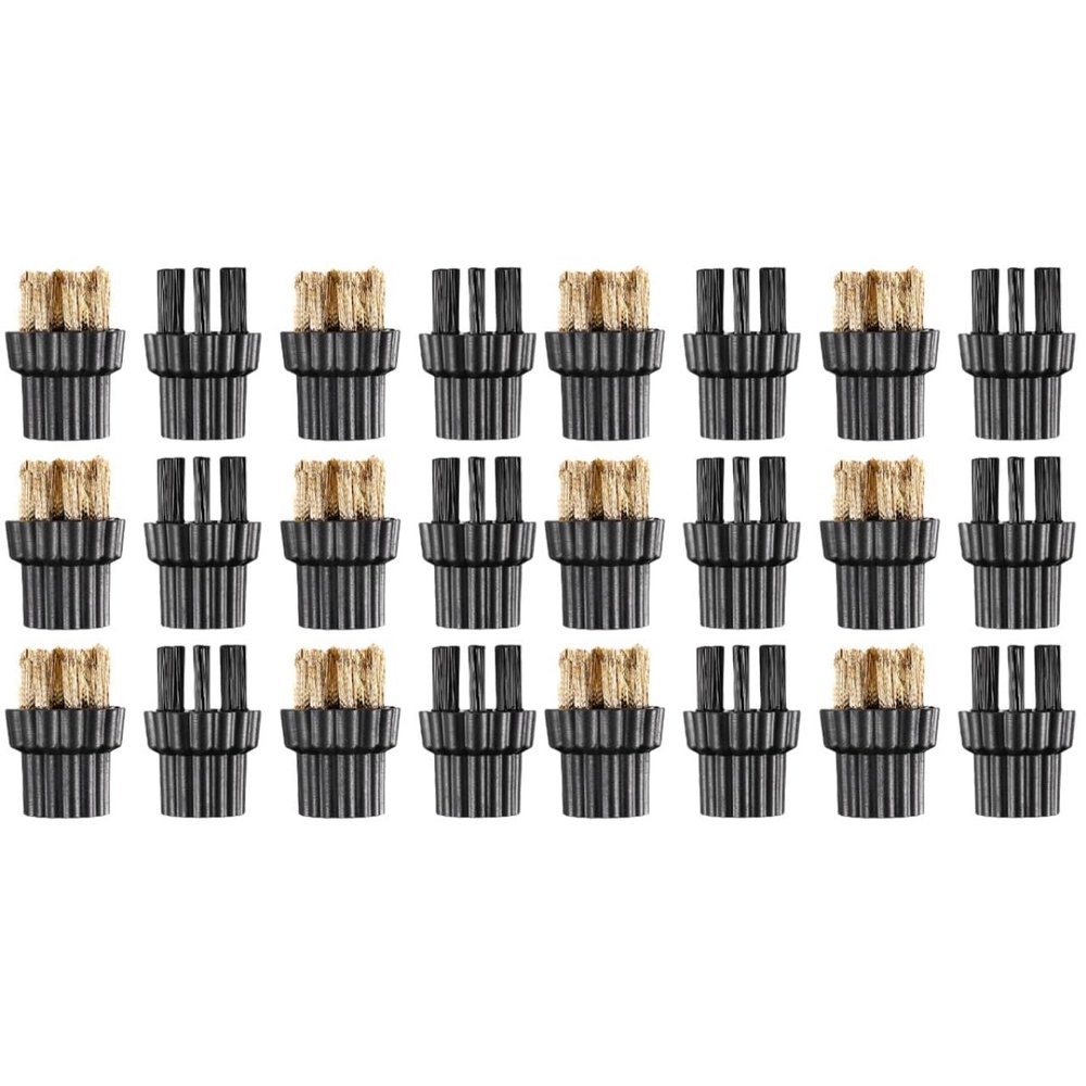 Happyyami 12pcs Steam Cleaner Brush Heads Nylon and Copper Brushes