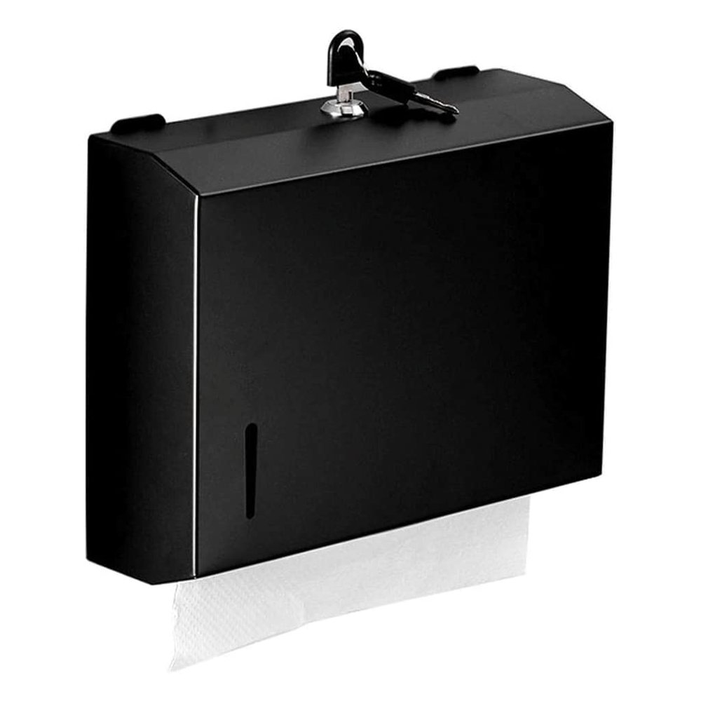 PAASHE Paper Towel Dispenser Toilet Tissue Holder Waterproof Tissue Box Holder Wall Mount Stainless Steel Tissue Holder with Lock Hand Tissue Dispenser High Capacity