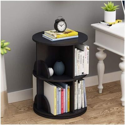 PAASHE Round Bookshelf Stylish Simple Bookcase 360 Degree Rotating Floor Standing Bookshelves Multi-Layer Shelves Rack Bookcase