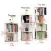 PAASHE Round Bookshelf Stylish Simple Bookcase 360 Degree Rotating Floor Standing Bookshelves Multi-Layer Shelves Rack Bookcase view 2