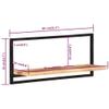 CHARMMA Wall Shelves 2 pcs 31.5"x9.8"x13.8" Solid Wood Acacia and Steel view 4
