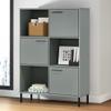 CHARMMA Bookcase with Metal Legs Gray 35.4"x13.8"x50.6" Solid Wood Oslo view 1