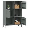 CHARMMA Bookcase with Metal Legs Gray 35.4"x13.8"x50.6" Solid Wood Oslo view 3