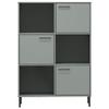 CHARMMA Bookcase with Metal Legs Gray 35.4"x13.8"x50.6" Solid Wood Oslo view 4