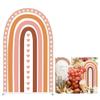 Aerdce Boho Rainbows Arched Backdrop Covers for Groovy Birthday Parties Decoration Arched Backdrop Stand Cover Chiara Backdrops Bohemian Girl 1st Birthday Arched Props view 1