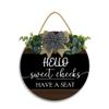 12x12In Hello Sweet Cheeks Sign Have a Seat Wall Sign,Farmhouse Bathroom Decorations Wall Art,Wood Plaque Sign Home Decor for Bathroom Wall with Funny Quotes view 1