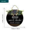 12x12In Hello Sweet Cheeks Sign Have a Seat Wall Sign,Farmhouse Bathroom Decorations Wall Art,Wood Plaque Sign Home Decor for Bathroom Wall with Funny Quotes view 2