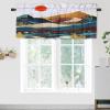 Abstract Red Sun Mountain Valance Curtains 54x18inch1Pcs Country Kitchen Curtains for Small Window Bathroom Farmhouse view 1