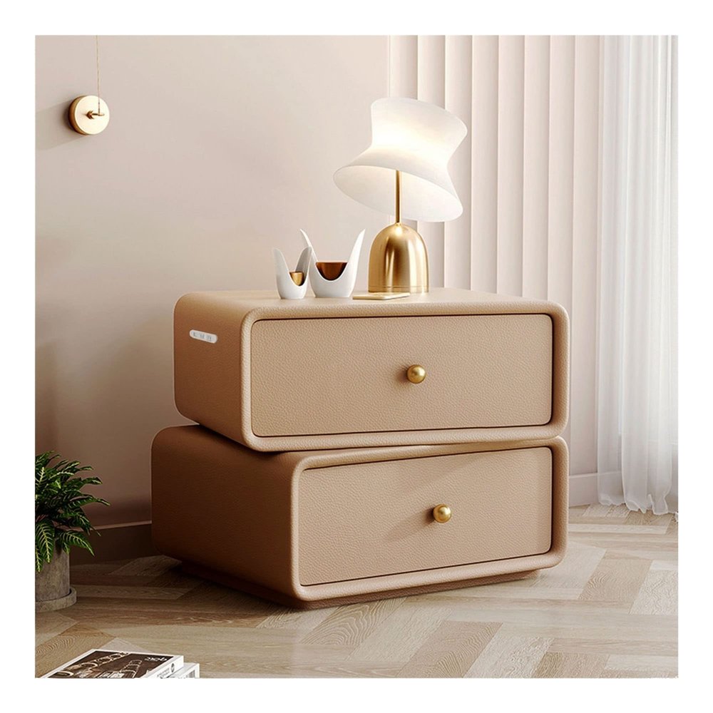 Smart Nightstand with USB Charging Station,Side Table With Drawer,Bedside Storage Cabinet for Bedroom,Upper Rotatable,Modern Solid Wood Bedside Table,for Living Room,Sofa,Office Multi-color Optional (