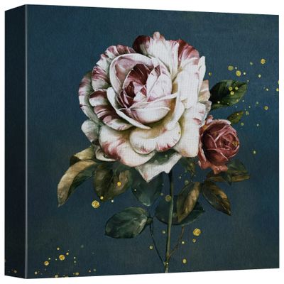 SIGNWIN Canvas Print Wall Art Duotone White & Red Dark Rose Flower Still Life Nature Wilderness Illustrations Modern Art Decorative Multicolor Colorful Botanical Print for Bedroom - 24"x24"