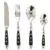 32 Piece Silverware Set for 8 with Black Handle Premium Stainless Steel Flatware Set,Mirror Polished Cutlery Utensil Set Home Kitchen Eating Tableware Set Fork Knife Spoon Dishwasher Safe view 1