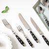 32 Piece Silverware Set for 8 with Black Handle Premium Stainless Steel Flatware Set,Mirror Polished Cutlery Utensil Set Home Kitchen Eating Tableware Set Fork Knife Spoon Dishwasher Safe view 4