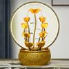 Gold Tabletop Fountain with LED Light, Indoor Fountain Relaxation Fountains Meditation Desk Fountain Artistic Waterfall Fountains Home/Office view 1