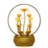 Gold Tabletop Fountain with LED Light, Indoor Fountain Relaxation Fountains Meditation Desk Fountain Artistic Waterfall Fountains Home/Office view 2