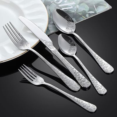 Hammered Silverware Set for 16 Unique Pattern Design Flatware Set, Stainless Steel Silver Cutlery Utensil Set,Home Kitchen Eating Tableware Set for Restaurant Hotel Family Daily 80 piece