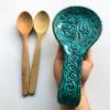 17 Color +, Turquoise Ceramic Spoon Rest, Handmade pottery, Spoon, Kitchen decor, Spoon holder, paint ceramic xmas present, Gastronomy gifts view 4