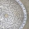 Bathroom Blue Spiral Vessel Sink, Spiral Pattern Washbasin, Modern Design Solid Surface Basin, Ceramic Laundry Basin, Bathroom Inspiration view 4