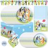 Unique Bluey Birthday Party Supplies | Serves 16 Guests | Officially Licensed Bluey Party Decorations - Banner, Table Cloth, Dinner & Cake Plates, Napkins, Sticker view 1