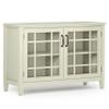SIMPLIHOME Connaught Solid Wood 46 Inch Wide Traditional Low Storage Cabinet in Antique White, for The Living Room, Entryway and Family Room view 1