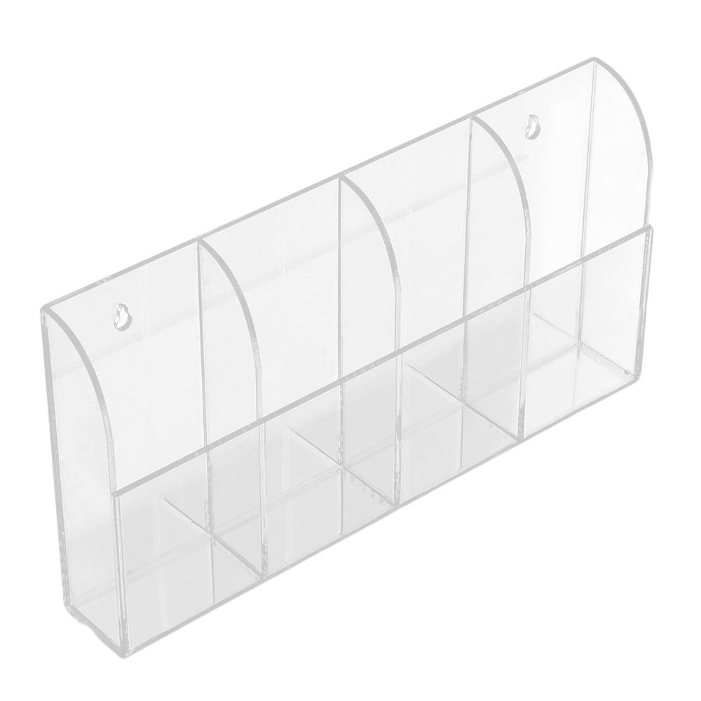 4 Case Storage Box Acrylic Organizer Wall Mount Organizer with 4 Compartment Air Conditioner Remote Control Holder Mobile Phone Storage Box for Home Office Living Room Bedroom