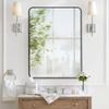Bonverre 24x36 Inch Rectangle Bathroom Mirror with Black Metal Frame, Rounded Corner Rectangular Vanity Mirror for Wall, Modern Large for Bedroom, Living Room, Horizontal or Vertical view 2