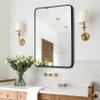 Bonverre 24x36 Inch Rectangle Bathroom Mirror with Black Metal Frame, Rounded Corner Rectangular Vanity Mirror for Wall, Modern Large for Bedroom, Living Room, Horizontal or Vertical view 3