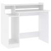 vidaXL Engineered Wood Desk with LED Lights - White 38.2"x17.7"x35.4" - Multi-Functional Computer Desk/Writing Desk/Game Station for Office and Study Space view 1