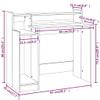vidaXL Engineered Wood Desk with LED Lights - White 38.2"x17.7"x35.4" - Multi-Functional Computer Desk/Writing Desk/Game Station for Office and Study Space view 3