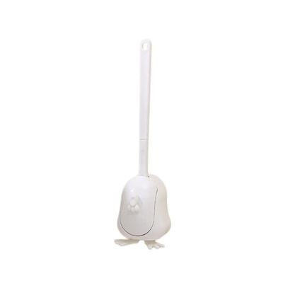 Wall Mounted Toilet Brush and Holder Set Plastic Long Handle Toilet Cleaning Brush Floor Silicone Toilet Bowl Brush