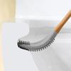 Wall Mounted Toilet Brush and Holder Set Plastic Long Handle Toilet Cleaning Brush Floor Silicone Toilet Bowl Brush view 4