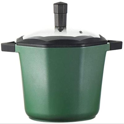 BOMMEL Pots,Saucepan Cooking Pot Stainless Steel Pasta Pot with Double Handle and Glass Lid Milk Pan Dishwasher Oven Safe (Color : Green)
